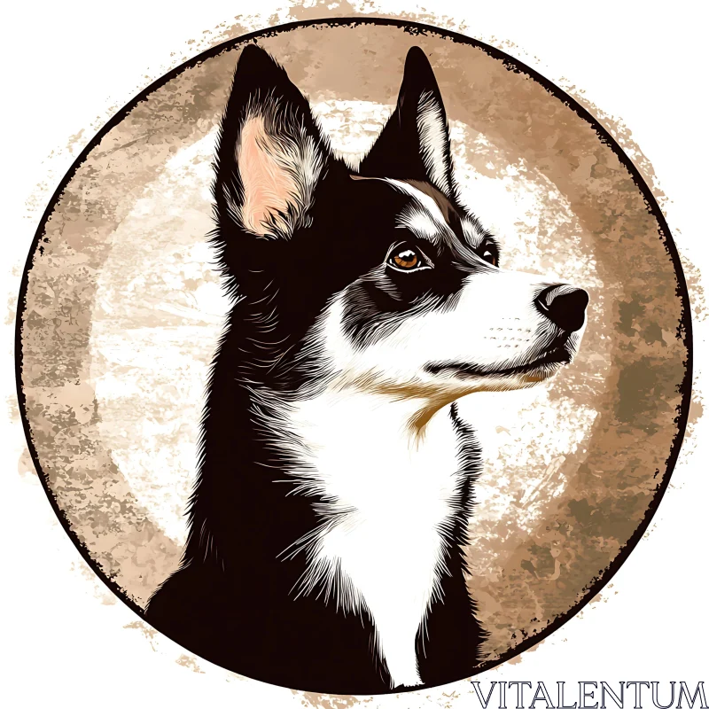 Canine Illustration in Artistic Style