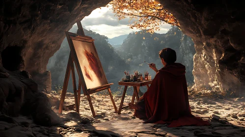 Cave Painter at Work