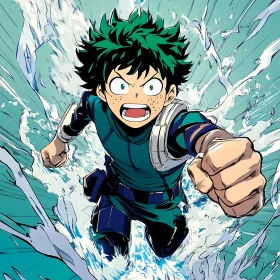 Powerful Anime Hero Scene