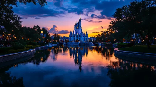 Twilight Castle Reflection