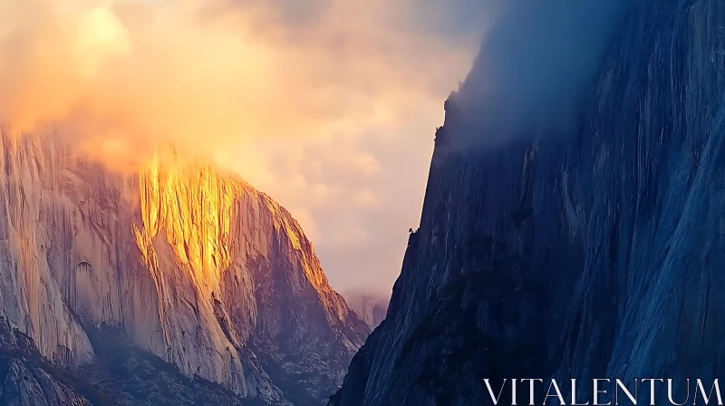 Mountains in contrasting light