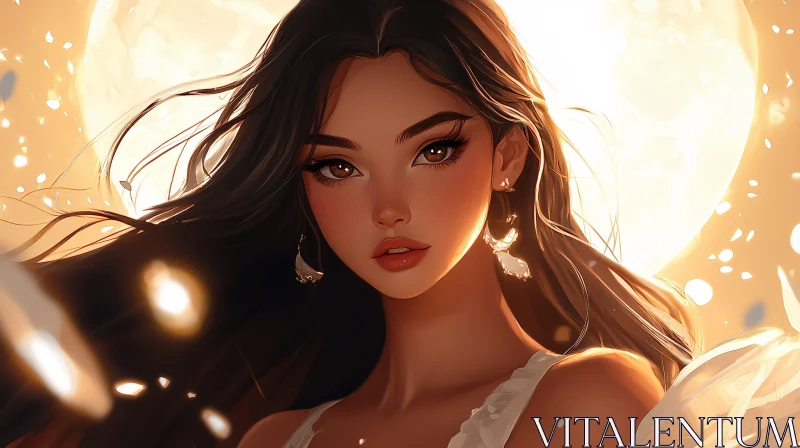 Celestial Beauty under Moonlit Sky