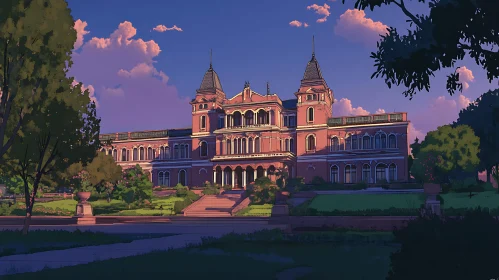 Majestic Mansion during Evening Hours