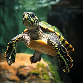 Sea Turtle in Ocean Depths