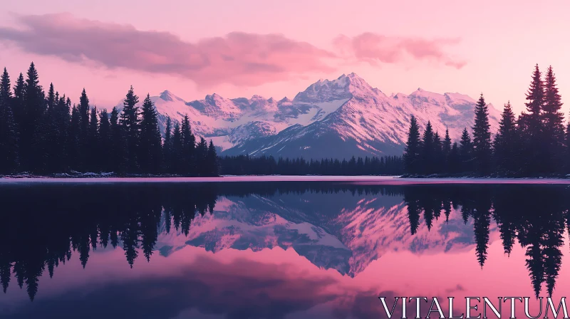 Tranquil Mountain Lake at Sunset