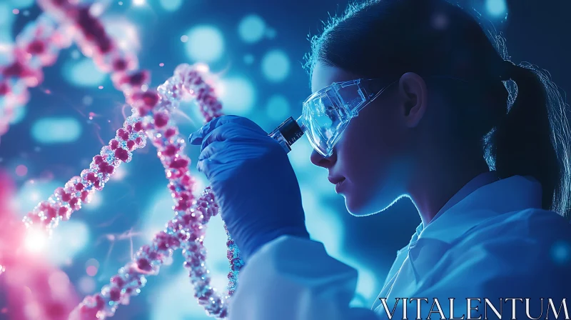 Genetic Research: Scientist Analyzing DNA