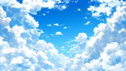 Tranquil Sky with Soft White Clouds