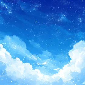 Enchanting Sky Filled with Clouds and Stars