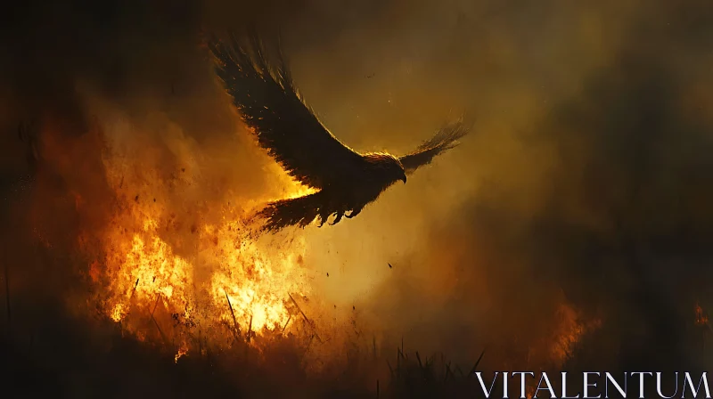 Fiery Eagle Flight Illustration