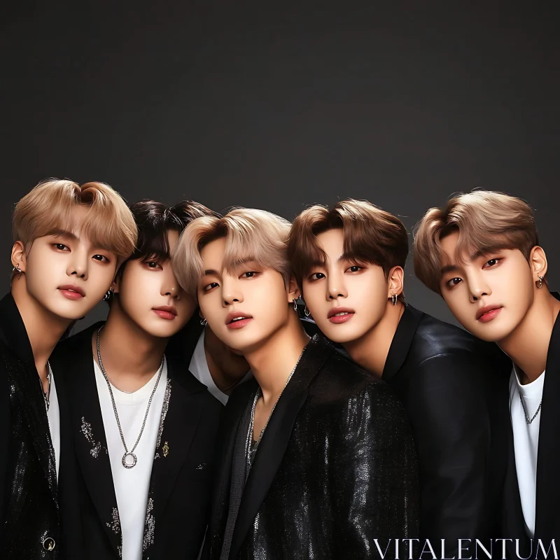 AI ART Elegant Male Group Portrait in Fashionable Style