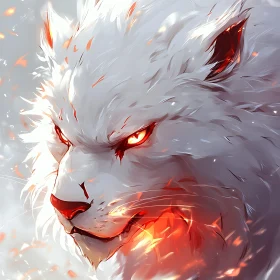 Mystical White Wolf Close-Up