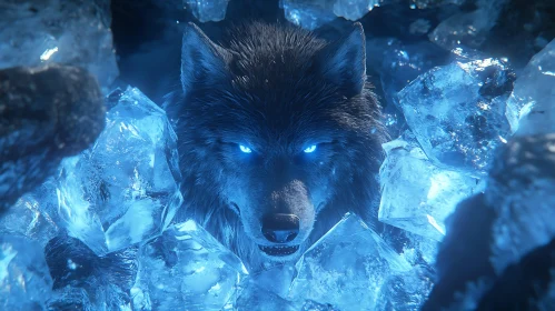 Wolf in Ice: A Chilling Portrait