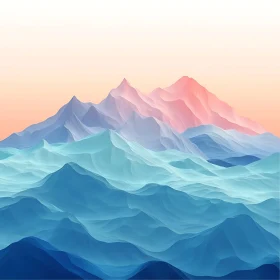 Dreamy Pastel Mountain Landscape