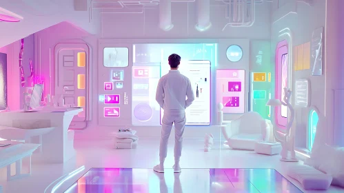 Neon Lit Room of Tomorrow