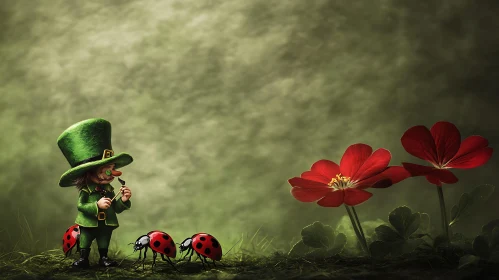 Enchanted Encounter: Leprechaun with Ladybugs