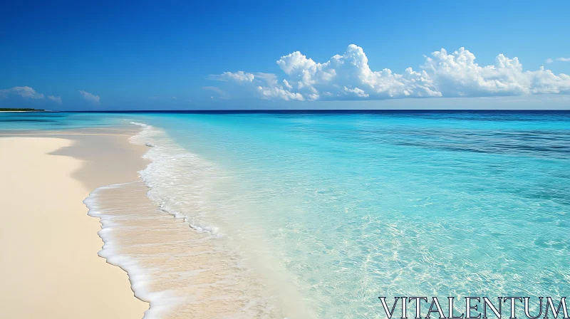 Peaceful Ocean View with Sandy Beach AI Image