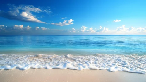 Peaceful Beach Scene with Blue Sky