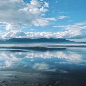 Peaceful Seascape with Mountain Backdrop