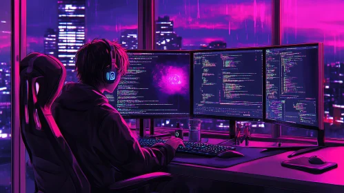 Coding in the Neon Night