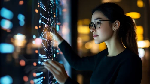 Tech Interface with Woman
