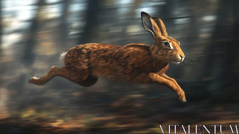 Fast Hare in Motion AI Image