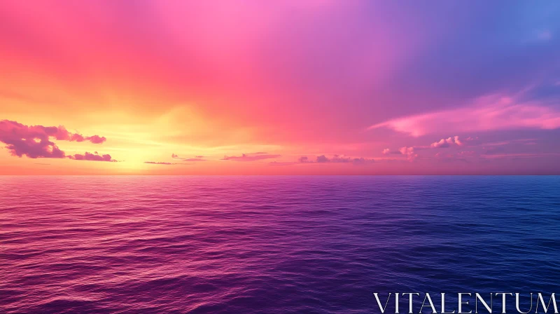 AI ART Peaceful Ocean Sunset