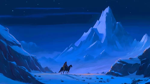 Equestrian Journey Under Moonlight