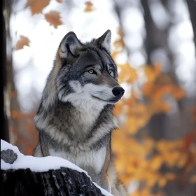 Snowy Wolf Portrait