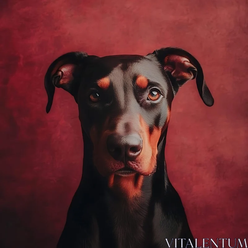 Doberman Close-Up Photography AI Image