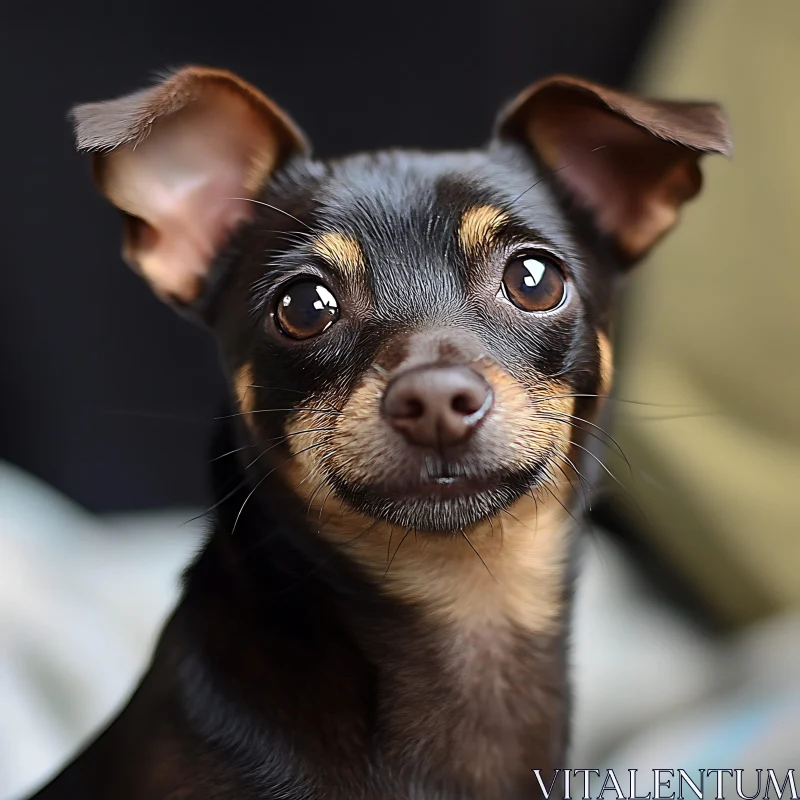 Adorable Small Dog with Big Brown Eyes - Close-Up Shot AI Image