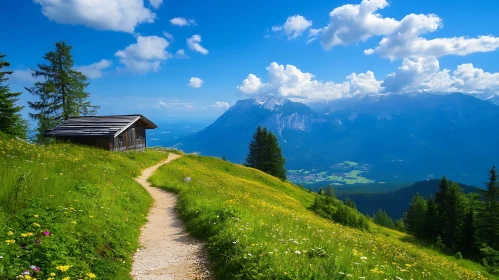 Picturesque Cabin Retreat in Mountain Scenery