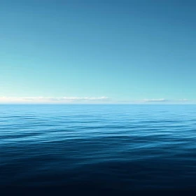 Calm Ocean View with Clear Horizon