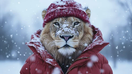 Winter Lion Portrait