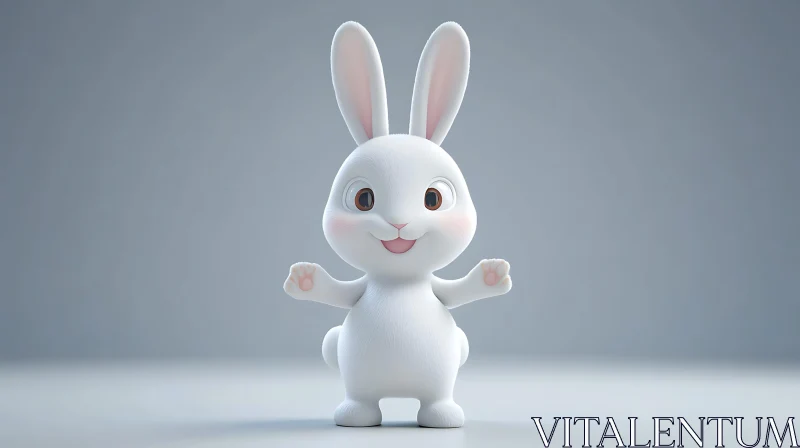 Cartoon Bunny Sweet Smile AI Image