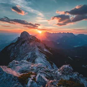 Scenic Mountain Range at Sunset