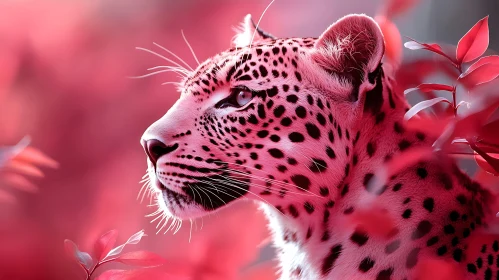 Surreal Pink Leopard Close-up