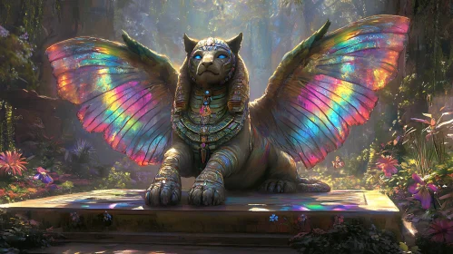 Rainbow Winged Sphinx Fantasy Art