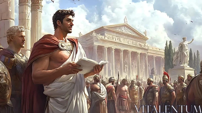 AI ART Ancient Roman Speech Before the Legion