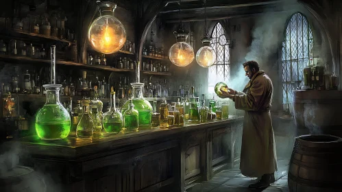 Alchemist's Study: A Moment of Discovery