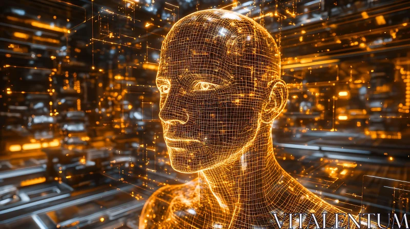 Abstract 3D Human Head AI Image