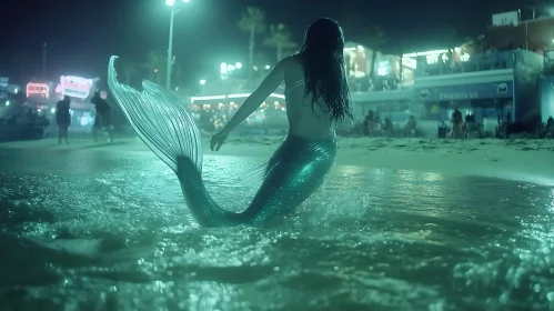 Mystical Mermaid at Night