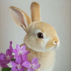 Rabbit with Purple Blossoms