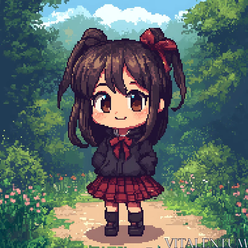 AI ART Chibi Anime Character in Nature