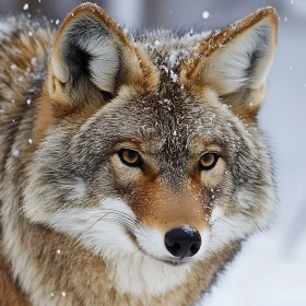 Winter Coyote Portrait