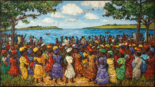 Community Celebration Near the Lake