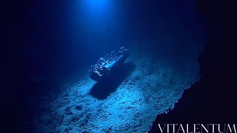 Underwater Vehicle in the Deep Sea AI Image