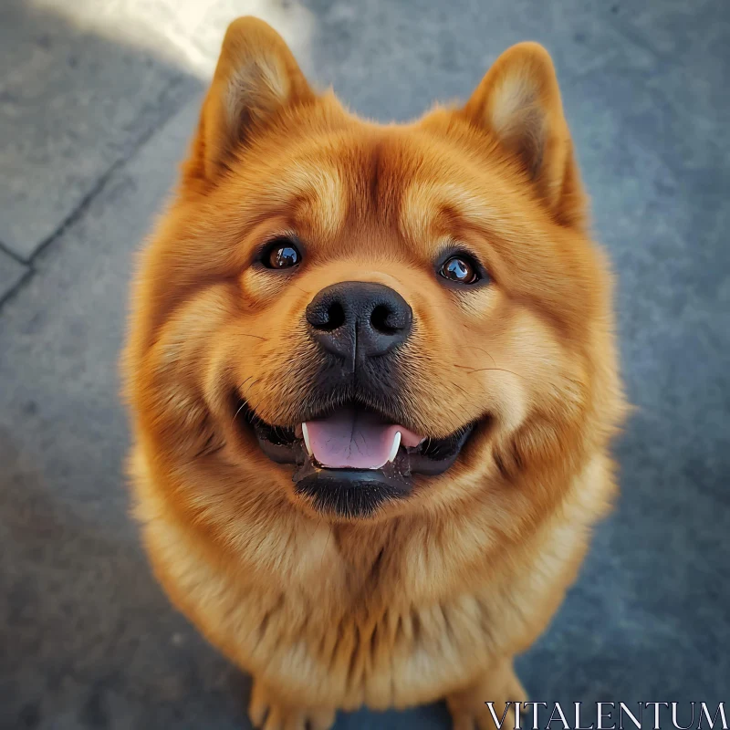 Adorable Smiling Dog with Golden Fur AI Image