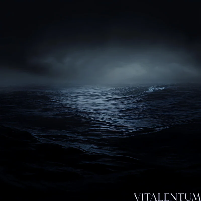 Stormy Ocean: A Dark Seascape AI Image