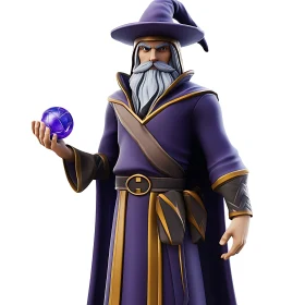 Enigmatic Wizard with Magical Sphere