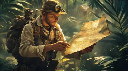 Lost Explorer in Lush Jungle